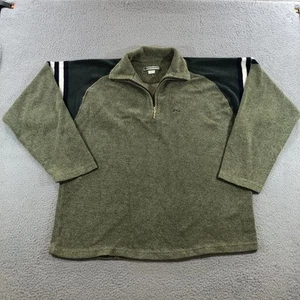 Rusty Pullover Sweater Mens Large Green 1/4 Zip Striped Shoulder Casual Outdoor - Picture 1 of 17