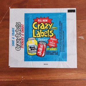 Vintage 1979 CRAZY LABELS FLEER Wax Wrapper Only #6538-A - Picture 1 of 4
