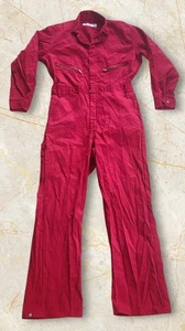 Red Kap Men Size 44 Regular Snap Front Cotton Red Coveralls Style CC18RD5 NWOT - Picture 1 of 8