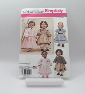Simplicity 18" Doll Clothes Sewing Pattern 1391 Uncut FF - Picture 1 of 2