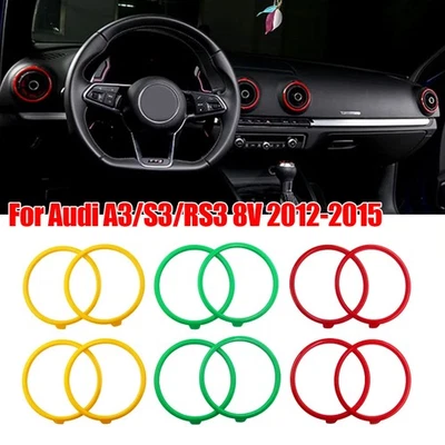 Accesorios de cubierta de anillo de salida de aire de coche 4 piezas para Audi A3 S3 8V 2012-2015 Foto 1 de 4