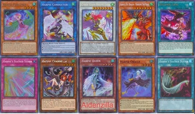 Yugioh Harpie Deck - Perfumer Channeler Cyber Slash Harpist Oracle Dancer Queen - Image 1 of 4