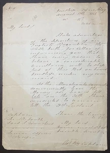 FALKLAND ISLANDS. Captain Charles Hope, R.N., 1833 letter - Picture 1 of 1