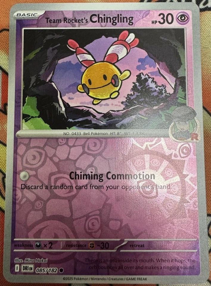Team Rocket's Chingling 085/182 (REVERSE HOLO) Pokemon TCG SV: Destined Rivals - Image 1 of 1