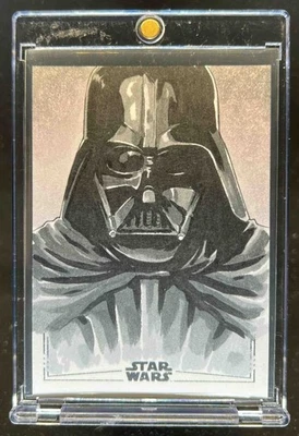 2025 Topps Chrome Star Wars Darth Vader Silver Foil Sketch Artist Auto #1/1 - Image 1 of 2