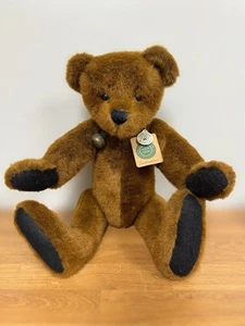 Boyds Large Plush Jointed Brown Stuffed 24" Buckingham Bear Bell Collar & Tag - Picture 1 of 7