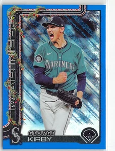2025 Topps Holiday Blue Metallic Glitter Holiday #H5 George Kirby - Picture 1 of 2