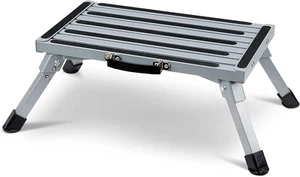 Folding Step Stool, Portable Aluminium Platform Steps Anti-Slip Surface & Rub... - Picture 1 of 7