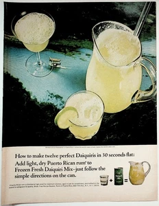 Puerto Rican Rum Daiquiri Mix Vintage Magazine Ad 1960s Cocktail Drink - Picture 1 of 1