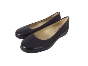 New SAS Womens Scenic Ballet Flats Size 9 W Black Leather Comfort Slip On Shoe - Picture 1 of 13