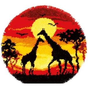 Kit Gancio di Chiusura Vervaco - Giraffe Al Tramonto 22" Tondo - Foto 1 di 1