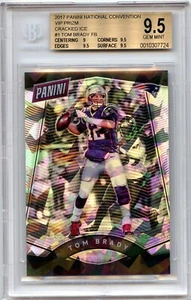 Tom Brady 2017 Panini National VIP Prizm CRACKED ICE 12/25 Jersey # BGS 9.5 🔥  - Picture 1 of 2