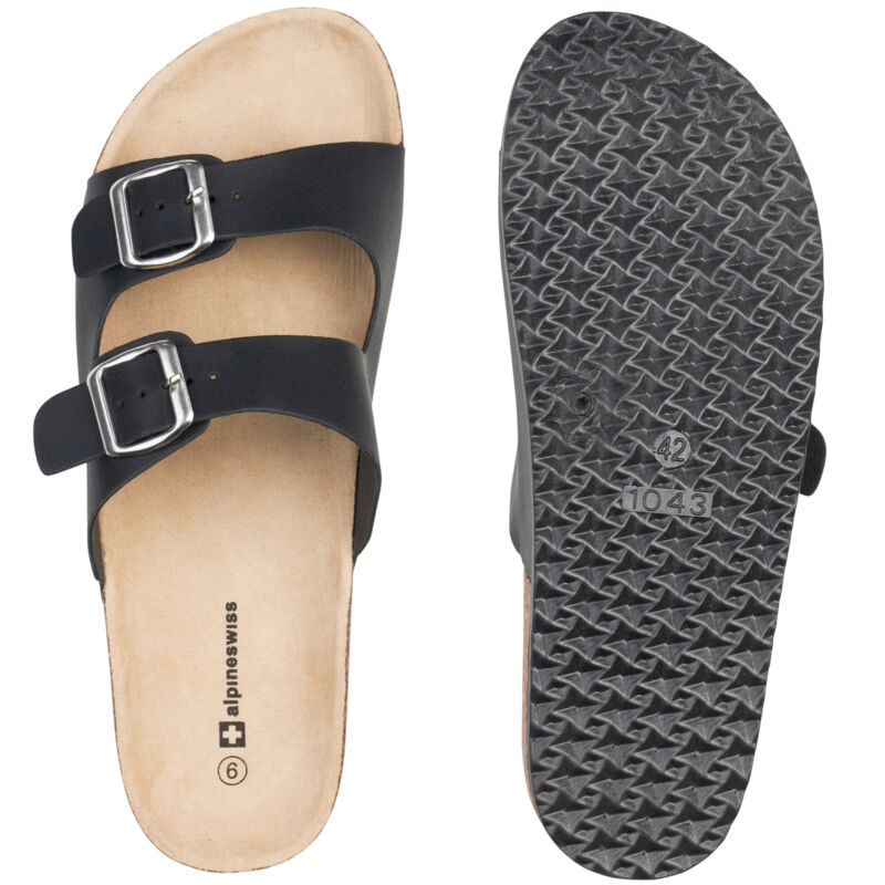 Discount Alpine Swiss Mens Double Strap Slide Sandals EVA Sole Flat Casual Comfort Shoes