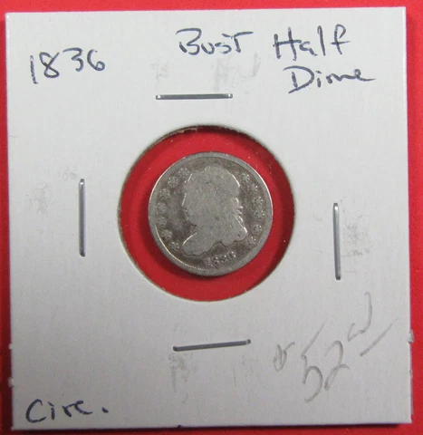 1836 H10c Bust Half Dime. Circulated. Desirable type coin.  (223075) Cover