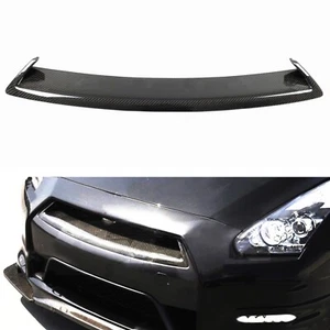 1x Carbon Fiber Front Bumper Grille Trim Cover For Nissan GTR R35 2012-16 Black - Picture 1 of 5
