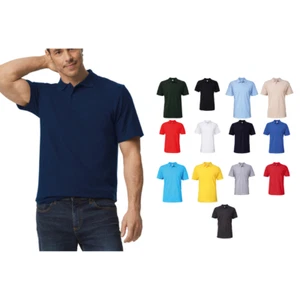 Men's Double Pique Polo 64800 - Gildan Softstyle Pure Ringspun Cotton Tee - Picture 1 of 21