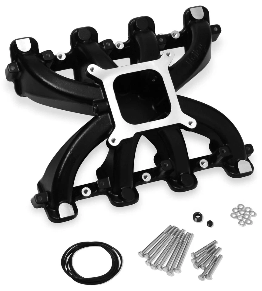 NEW HOLLEY SINGLE PLANE INTAKE MANIFOLD,BLACK,4150 SQUARE BORE,LS1,LS2,LS6 - Image 1 of 1