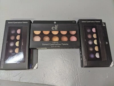 Lot of 3 E.L.F.  Baked Eyeshadow 2x NYC 1x California  .28 oz  (B7) - Image 1 of 4