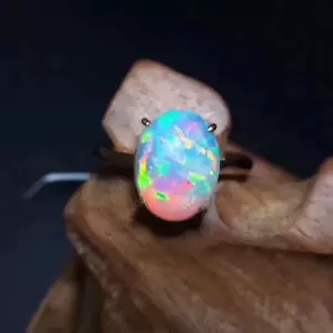Fire Opal Ring 925 Sterling Silver, Natural Fire Opal Ring 8x10mm - Picture 1 of 6