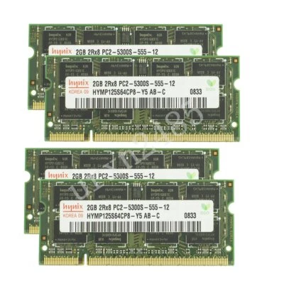 For Hynix 8GB (4x 2GB) / 512MB DDR2-667MHz PC2-5300S SODIMM Laptop Memory LOT HY - Image 1 of 4