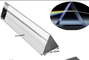 6” Large Optical Crystal Glass Prism In Gift Box - Picture 1 of 3