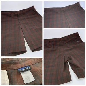 Patagonia Chambray Shorts Men’s Sz 38 Brown Poly Cotton Flat Front YGI G2-398 - Picture 1 of 11