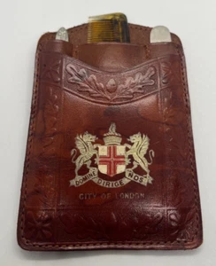 Bolsa de artículos de cuero vintage en relieve City of London Hillcrest piel real marrón - Imagen 1 de 5