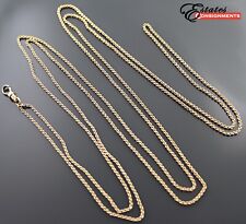Victorian Circa 1850 14k Gold Cable Link 18mm Pendant Watch Chain