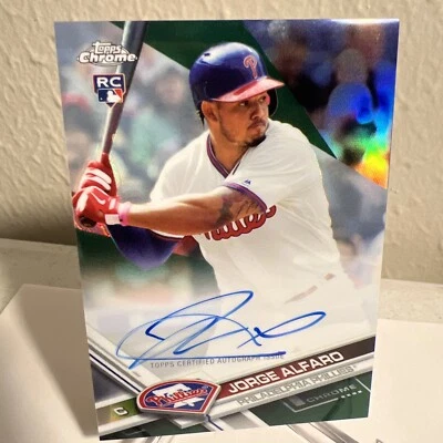 2017 Topps Chrome - Rookie Autographs Green Refractor #RA-JA Jorge Alfaro /99... - Image 1 of 3