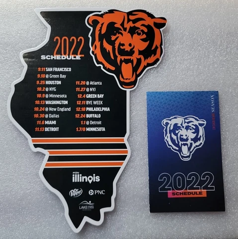 2022 Chicago Bears NFL Football Schedule Refrigerator Magnet Pocket Schedule Cover