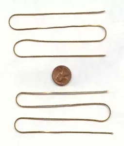 4 LATÓN SÓLIDO DE COLECCIÓN 0,5mm. CADENA COBRA ANCHA SECCIONES FINALES EN BUCLE 15" CH95 - Imagen 1 de 1