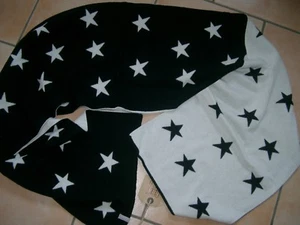 (34) Feinstrick Schal FREAKY HEADS Wendeschal + Kaschmir Little Stars Logo Flag - Picture 1 of 2