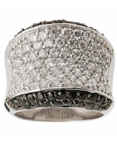 Ring Designer Silber 925 rhodiniert weiss und schwarz RW18 - Ä5735 - Bild 1 von 1