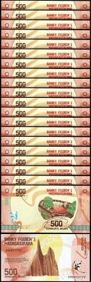 Madagascar 500 Ariary 2017, UNC, 20 PCS LOT, P-99 - Image 1 of 4