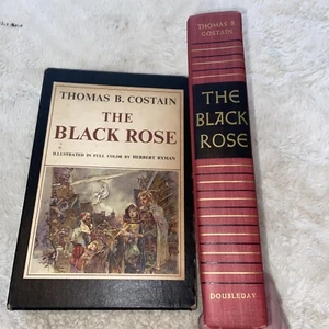 THE BLACK ROSE, T. B. Costain, 1st Illustrated Edition 1953 HC in Slipcase EUC - Picture 1 of 14