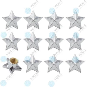 12 Piece You.S Aluminium Stern Valve Caps Silver Cover for Car Vehicle Truck - Picture 1 of 1