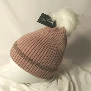 Mütze Strick gerippt Marcus Adler Kunstfell Bommel Herbst Winter Schulanfang Neu mit Etikett - Bild 1 von 3