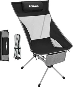 Hochlehner Campingstuhl für Erwachsene tragbar 28,3 Zoll x 23,2 Zoll x 38 Zoll, schwarz - Bild 1 von 8
