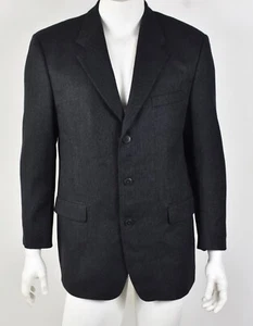 Vintage BRANDINI Le Collezioni Stahlgrau & Schwarz Gefilzt Tweed Wolle Blazer 42 S - Bild 1 von 5