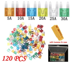 120pcs MINI Blade Fuse Assortment Auto Car Motorcycle SUV FUSES Kit APM ATM UTV - Picture 1 of 10