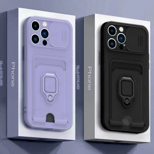 Odporny na wstrząsy uchwyt pierścieniowy TPU Etui na karty do iPhone 16 Pro Max 15 14 13 12 11 Pokrowiec - Zdjęcie 1 z 16