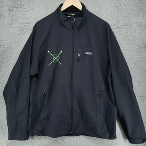 Patagonia Rowing Soft Shell Rain Coat Jacket H2no 84285SP11 Mens L Black Row - Picture 1 of 20