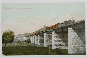 Vintage Eisenbahn Postkarte: Dampflok & Zug Hafen Hoffnung Viadukt in Kanada - Bild 1 von 2