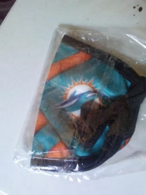 Miami Dolphins ткани лицо маска совершенно новый, еще в пластиковом чехле - Изображение 1 из 2
