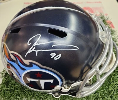 Titans Jevon Kearse The Freak Signed Navy F/S Speed Rep Helmet w/ White SIg BAS - Image 1 of 4
