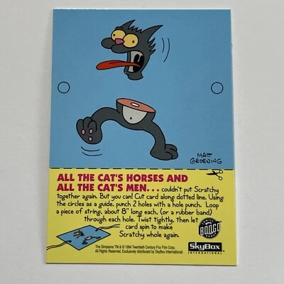 1994 Skybox The Simpsons Series II Itchy & Scratchy All the Cat's Horses Men I19 - Image 1 of 2