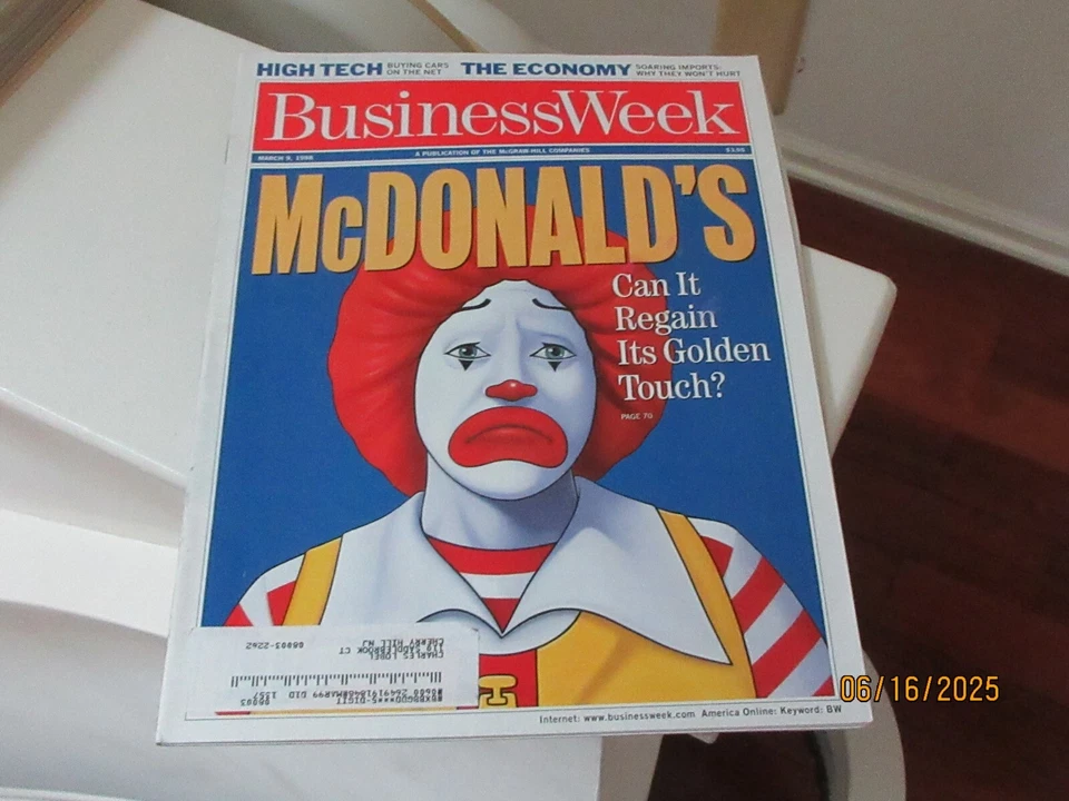 Business Week Magazine , McDonald's , Lost Its Golden Touch ? , March 9, 1998 - Image 1 of 1