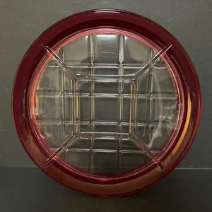 Indiana Cranberry Ruby Flash Glass Relish 5 Plater Section 12", So Beautiful - Picture 1 of 13