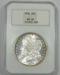 1890 Morgan Dollar CERTIFIED NGC MS 65 Silver Dollar ~ old "Fattie" holder - Picture 1 of 4