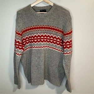 Vintage American Eagle 100% Lambs Wool Crew Neck Sweater Nordic - Picture 1 of 6